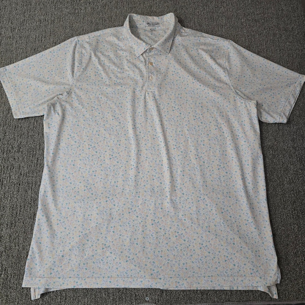 Peter‎ Millar Summer Comfort Polo Mens XXL Cocktail Golfer Print Golf Stretch